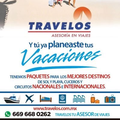 Expertos en Viajes - AMAV & Sectur
| 6696680262 & 6696680301 |
ventaonline@travelos.com.mx
https://t.co/iT0bEdQcqR