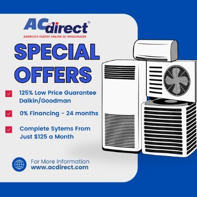 acdirectusa's profile picture. AC Direct is the oldest online wholesale HVAC supplier and provides the best prices for air conditioners and furnaces in the U.S.