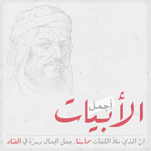 إنّ الذِي ملأ الّلغات محاسِنا , جعل الجمال وسِرّهُ في الضّاد 
أجمل الابيات في الشعر الفصيح
