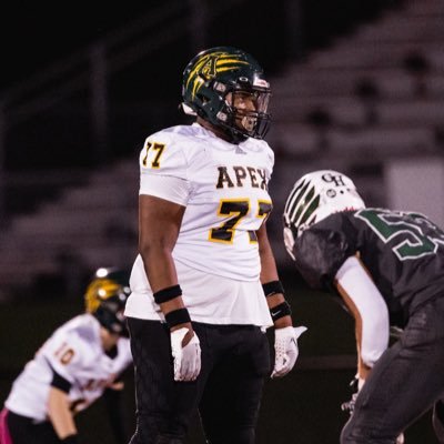 JtJohnsonJr1's profile picture. Apex Highschool /Defensive Tackle/Class of 2027 / 276lbs, 5’11 / email: jontrelljohnsonjr4@gmail.com