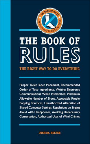 thebookofrules's profile picture. What is the right way to hang toilet paper and do just about everything else in life? Find out with the parody life rules manual: