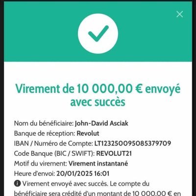 Chistophes3441's profile picture. Virement instantané de 10.000€ disponible