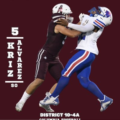 Columbia High 27’ | OLB/RB | 5’10” 180 |Football/Track | Phone: 979 665 7282 | 4.0 GPA | 305 bench | 405 squat | 255 pc