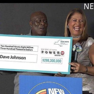 I Dave Johnson the power ball little left winner of 298.3 million and I’m giving out $30,000 each to my first 2000 followers…