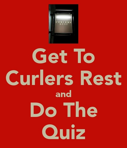 Curlers Rest Quiz night with Paul and William. Every Monday at 7.30. Byres Road Glasgow