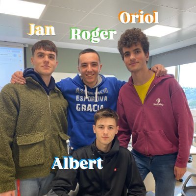 Aquí no piquem codi 🖥️, però si que programem 😎
Som el Jan Díaz, l'Oriol Civit, l'Albert Bonilla i el Roger Colomina. Estudiants de CAFE a l'@inefcat