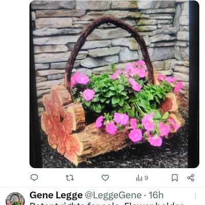 LeggeGene's profile picture. Retired logger, Now I design flower holders out of wood. I have one patent now. I also have other box designs to patent. God bless Trump and Elon
