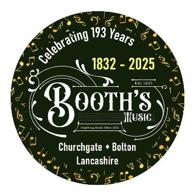Booth's Music Celebrating 191 years, 1832 - 2023.
The oldest music shop in the world - instruments, accessories, sheet music, tuition, repairs and service.