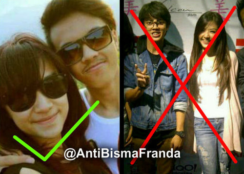 2nd fanbase Bisma-Franda haters. Just wanted @bismakarisma to break up with @Frandaaa ☺
