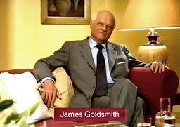Sir James Goldsmith billionaire financier and tycoon. Goldsmith was the inspiration for the corporate raider Sir Wildman in Wall Street.
