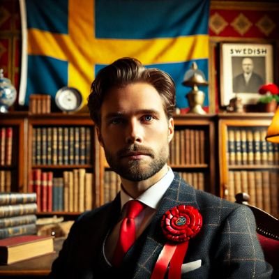 Konservativ sosse här. Värnar arv och välfärd, inte stjärnprydda planer från Tel Aviv. Män ska vara män, inte lyda kvinnor.
Stolt svensk man med två fruar.