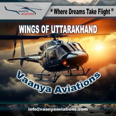 vaanyaaviation's profile picture. VAANYA’s mission is to connect people to Uttarakhand’s beautiful destinations through a helicopter ride.