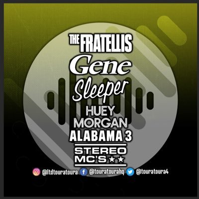 Management for The Fratellis, Sleeper,Stereo MCs, Huey Morgan & Alabama 3 @geneband_