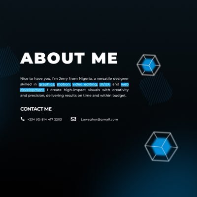 Lover of God, A Graphic Designer / Motion Designer / Video Editor / Web3 Designer / UI/UX Designer