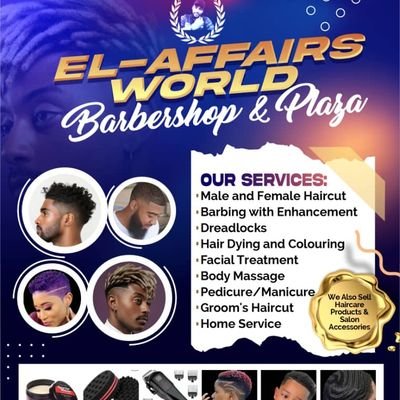 elaffairsworldd's profile picture. We offer quality & affordable goods/services.
Men & Women wears, and Accessories.
Barbing & Salon Equipments.
General merchandise.