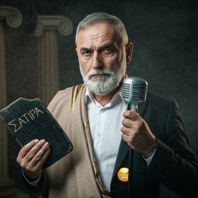 AristoSatira's profile picture. Excomediante en Atenas (400 a.C.). Ahora tuiteo sátiras porque la corrupción y el humor nunca pasan de moda.