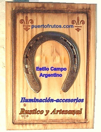 Lamparas rusticas,veladores rusticos,apliques estilo campo. Decoración rustica en madera y metal, herraduras, espejos rusticos.
