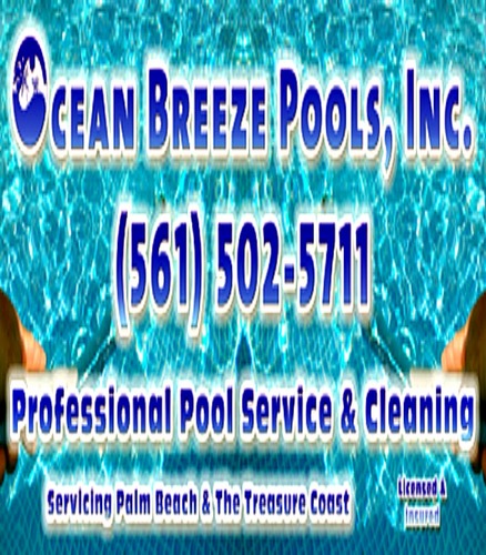 Oceanbreezepool's profile picture. PROFESSIONAL POOL CLEANING AND REPAIR COMPANY SERVICING ALL OF PALM BEACH COUNTY, FL. LICENSED AND INSURED. WE KEEP YOUR POOL BLUE WHILE SAVING YOU GREEN.