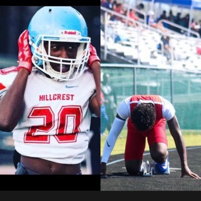 Hillcrest track & field 400m indoor: 54.4 outdoor: 51.3 100m: 12.01 200m: 23.1 |C.O 2027|3.2 GPA|Position: DB/RB|Gmail:ArkellGladden@gmail.com|5’6 140 lb