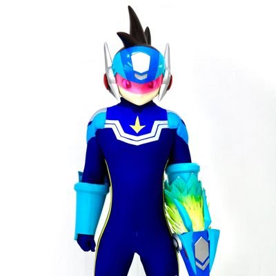 流星のロックマンの着ぐるみを着ます。美少年美少女着ぐるみ初心者(イベント以外でいきなりは出会えません段階があります)