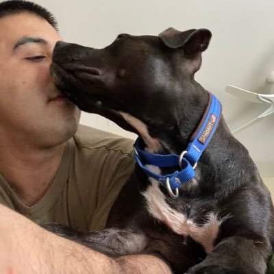 disabled veteran of USMC. that’s Phoebes there sneaking me a kiss. she saved my life.