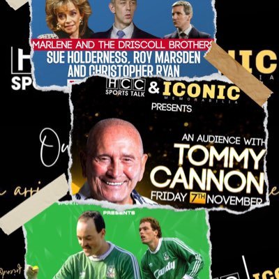 HCC Sports Talk & Iconic Memorabilia Events host evenings with and movie screenings with sports & TV stars. Contact us on: 07758 540652 or 07853 188995