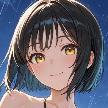 PixAIで生成 / AIイラスト+加筆 / うちの子・美咲(黒髪ボブ) / かわいくてちょっぴりセクシー / メディア欄チェックしてね!