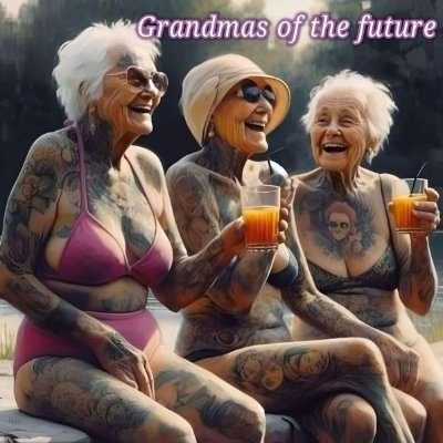 is your favorite nan… if your nan rode Harleys, sniped memecoins, and told you to stop crying and touch grass.