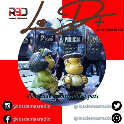 losdemasradio's profile picture. Política, Cultura, Economía y mucho más
Todos los Sábados de 11 a 13 por @radiorebelde740
Nuestras notas completas en Youtube y Spotify 👇🏻