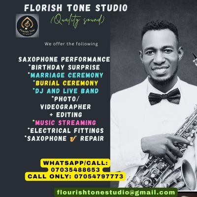 Believe in God in everything you do.
I'm a Musician, Gospel Saxophonist, song writer, music producer and a cinematography.