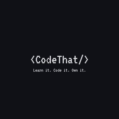 CodeThatHQ's profile picture. CodeThat helps developers grow daily with personalized coding tasks, progress tracking, and a sleek dashboard to build skills and streaks consistently.