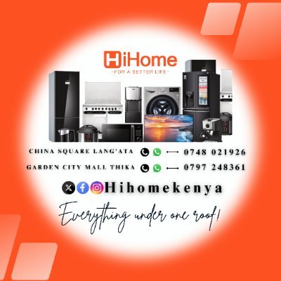 Hihomekenya's profile picture. HiHOME KENYA: Making your home life easier, with the best home appliances and electronics from around the world.