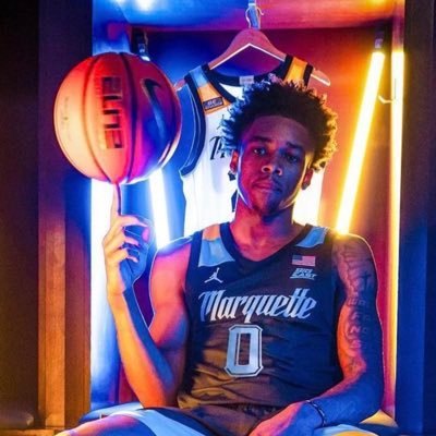 Twitter account highlighting Marquette point guard Nigel James jr. aka NJ. for NIL inquiries email stayfiercellc@gmail.com or on phone at 516-580-5733