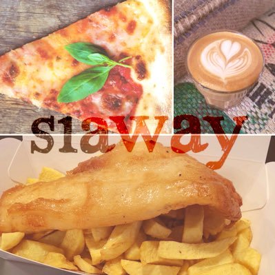 Sit-in comfort with local artisan drum fired coffee, Tuscan wood fired oven & free wifi. Takeaway available as well as from Pizzaway & Siaway Fish & Chips