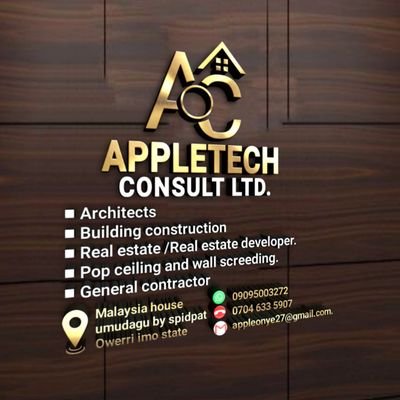 AOnyebuchi76436's profile picture. CEO Appletech consult LTD/civil engineer, building construction, Architectural designs, pop ceiling, wall screeding.
