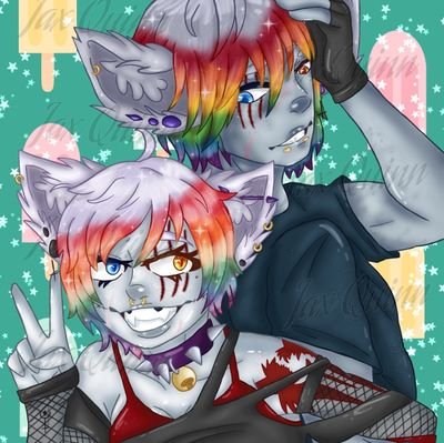 Just an purple kat who loves to draw :P 💜
Imma gay potato don't mess with meh!
Loves gore/DC Universe/Cuteness/is a gamer/a roleplayer
Trans/genderfluid