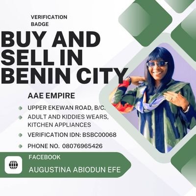 AAE EMPIRE: AAE Adult Wears’s! Kidding wears/foodstuff and kitchen appliances EMPIRE,we deliver nationwide distance is not a barrier
MOTTO: CUSTOMERS SATISFACT