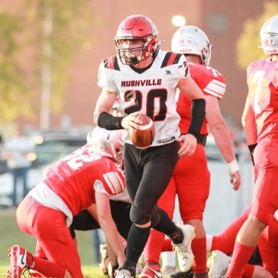 Rushville Consolidated High School / 6’2” 225 RB/LB #20/ Class of 2026 / 4.377 GPA / Bench 305 lbs / Squat 445 lbs / Clean 305 lbs / Email: sampavey08@gmail.com