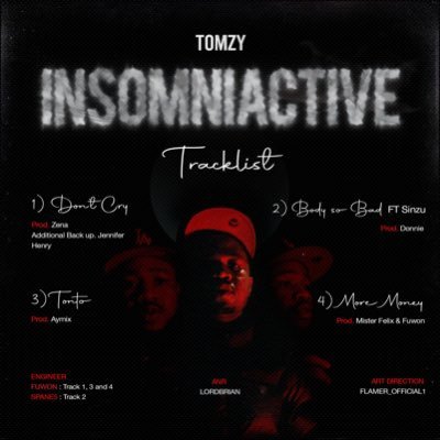 Tomzy - InsomniActive out on all platforms. LINK IN BIO #MusixBidness #AFC 🇳🇬🇺🇸