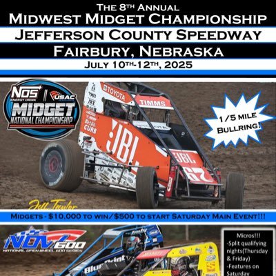 Jefferson Co Speedway-USAC Midgets July 10-12 2025 Profile