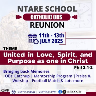 NCCObs's profile picture. Official twitter handle for Ntare School Catholic OBs Association