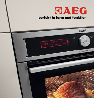 AEG refrigerators, dishwashers, washing machines, vacuum cleaners and cookers are “Perfekt in Form und Funktion”.