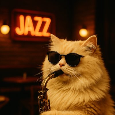 jazzcatcoins's profile picture. 🎷 Cool cats fund culture 🐾 | $JAZZCAT | Jazz, memes, & Swinging | Smoothest cat on the Solana Blockchain 🕶️