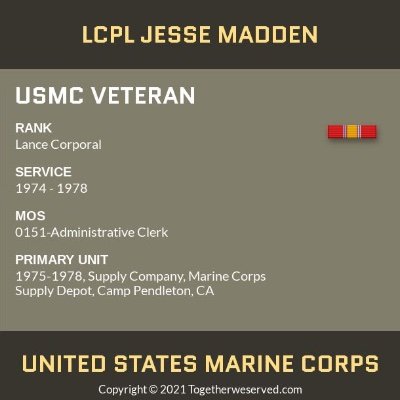 JesseMadden17's profile picture. Vietnam Vet