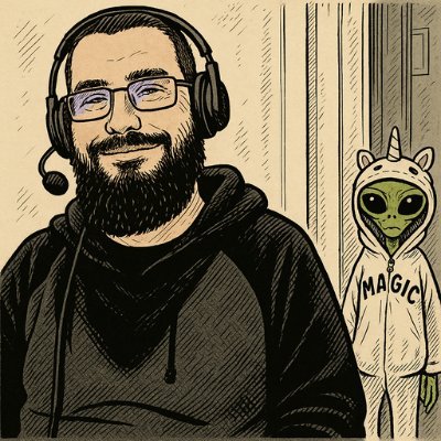 Working with Linux next to a churrasqueira and an alien.