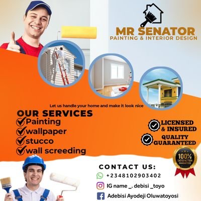 Adebisitoyo's profile picture. Available for your painting and interior deco
💯💯
