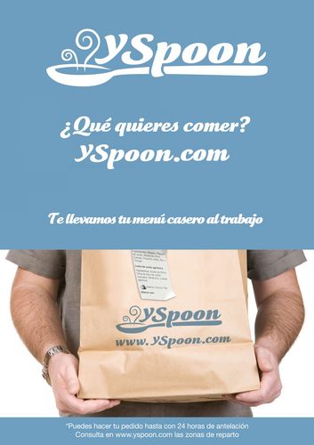 YSpoon's profile picture. Pide tu comida casera online y te la entregamos al trabajo.
Madrid, Valencia, Sevilla