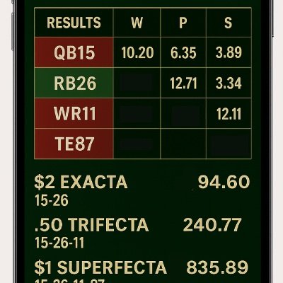 DFS meets Horse Racing. Each game is a race, and the athletes performance determines the W/P/S as well as Exacta/Trifecta/Super's. Bet the Fav's or long shots!