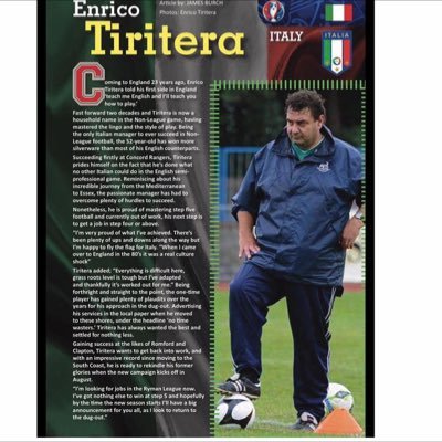 coachet64's profile picture. 61 years old Italian coach/manager.Only Italian to win titles in Non League.Flagship for🇮🇹 N.League lovers.Paved way for Vialli &co.Real Italian job.