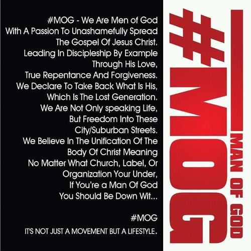 #MOG - We Are Men of God With A Passion To Unashamefully Spread The Gospel Of Jesus Christ.